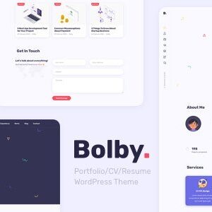Bolby  Portfolio/CV/Resume WordPress Theme 1.0.9 – Portfolio CV Resume WordPress Theme